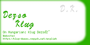 dezso klug business card